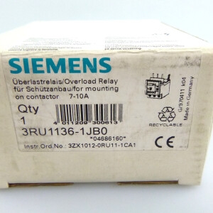 Siemens Überlastrelais 3RU1136-1JB0 OVP