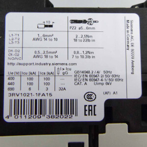 Siemens Leistungsschalter 3RV1021-1FA15 OVP