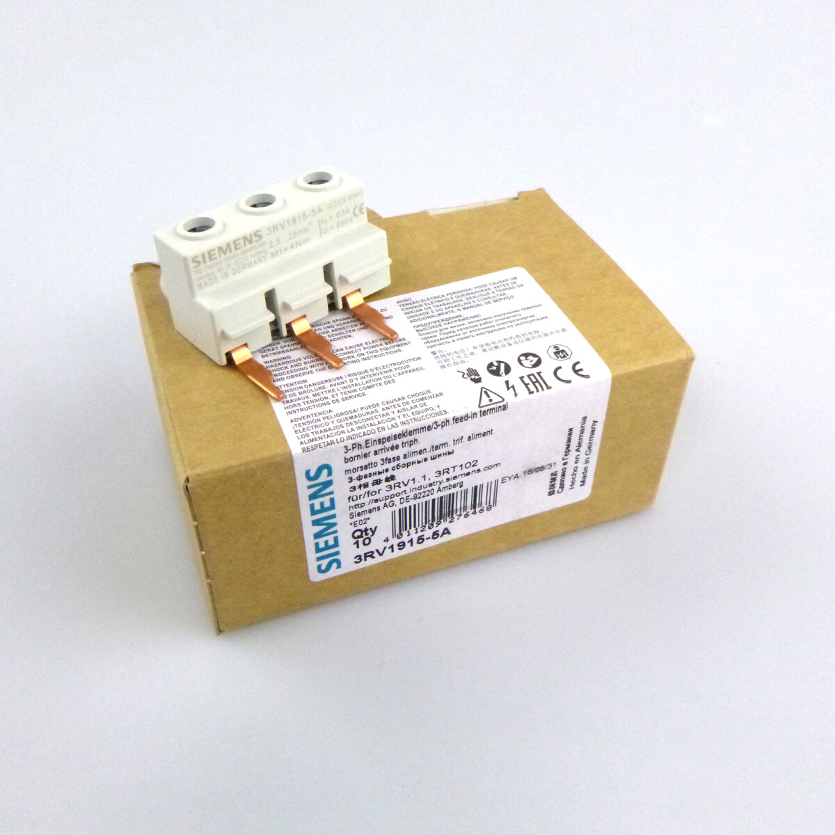 Siemens 3-Phasen-Einspeiseklemme 3RV1915-5A (10Stk) OVP