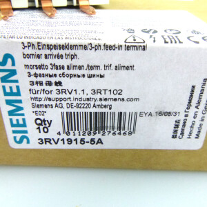 Siemens 3-Phasen-Einspeiseklemme 3RV1915-5A (10Stk) OVP