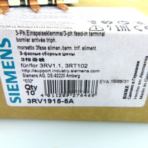 Siemens 3-Phasen-Einspeiseklemme 3RV1915-5A (5Stk) OVP