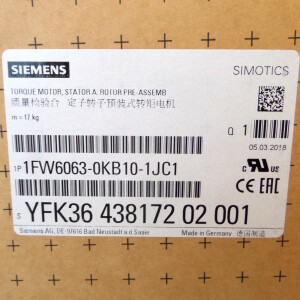 Siemens Simotics T Torque-Motor 1FW6063-0KB10-1JC1 OVP