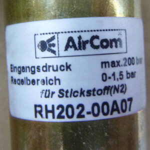 AirCom Druckregler für Stickstoff (N2) RH202-00A07 0-1,5bar OVP