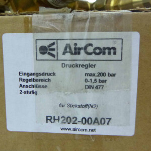 AirCom Druckregler für Stickstoff (N2) RH202-00A07 0-1,5bar OVP