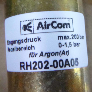 AirCom Druckregler für Argon (Ar) RH202-00A05 0-1,5bar OVP
