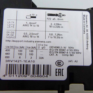 Siemens Leistungsschalter 3RV1421-1EA10 NOV