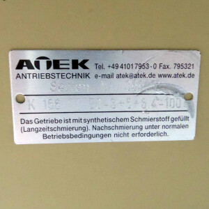 ATEK Kegelradgetriebe K 156 1:1 E0-3+5+6.4-100 NOV