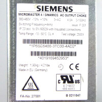 Siemens Micromaster 4 Ausgangsdrossel 6SE6400-3TC00-4AD2 #K2 GEB