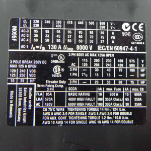Eaton Leistungsschütz DILMC95 XTCEC095F 24-27VDC NOV