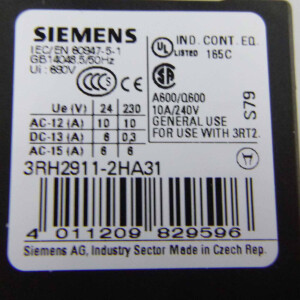 Siemens Hilfsschalterblock 3RH2911-2HA31 OVP