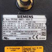 Siemens SIMOTICS S Getriebemotor 1FK7032-5AK71-1AU5-Z Z=E16, G31, H64 NOV