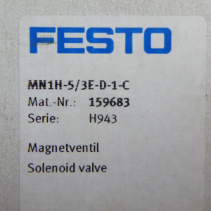 Festo Magnetventil MN1H-5/3E-D-1-C 159683 OVP