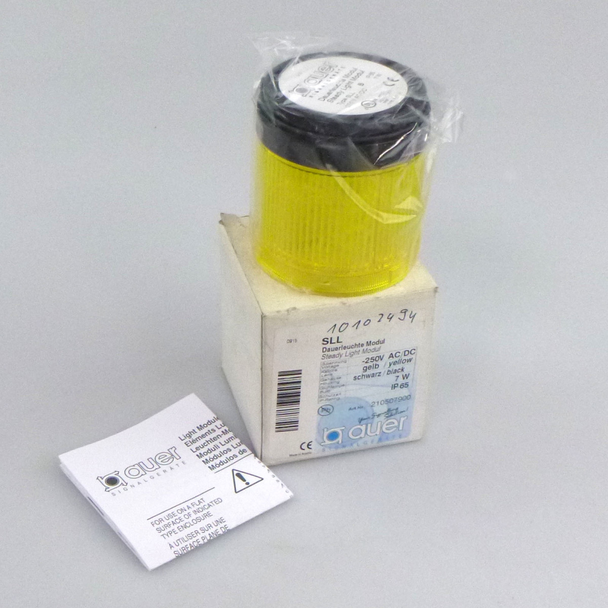 Auer Dauerleuchte SLL-250VAC/DC 210507900 gelb/schwarz OVP