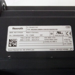 Rexroth Servomotor MS2N06-D0BRN-CMUG0-NNANN-NN R911374324 2,48kW 3800 1/min GEB