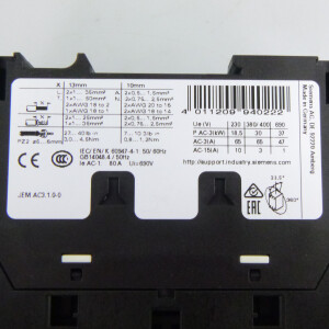 Siemens Leistungsschütz 3RT2037-1AB00 24V 50Hz NOV