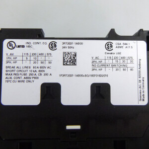 Siemens Leistungsschütz 3RT2037-1AB00 24V 50Hz NOV