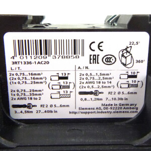 Siemens Schütz 3RT1336-1AC20 24V OVP