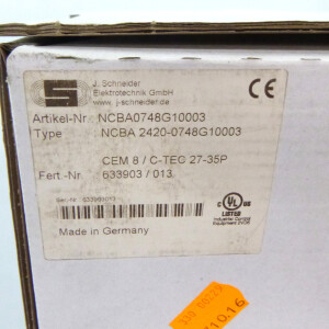 J. Schneider Elektrotechnik Kondensatorerweiterungsmodul CEM 8 / C-TEC 27-35P OVP