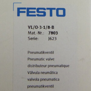 Festo Pneumatikventil VL/O-3-1/8-B 7803 OVP