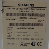 SIMOVERT Masterdrive 6SE7021-0TA61-Z Z=G93 E-Stand:A GEB