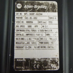 Allen Bradley Servo Motor MPL-B430P-MJ22AA Ser.A GEB