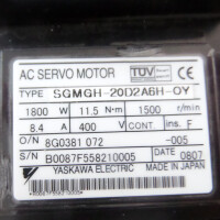 Yaskawa Servomotor SGMGH-20D2A6H-OY 1,8kW #K2 GEB