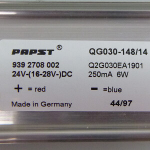 PAPST DC-Querstromventilator QG030-148/14 9392708002 24V GEB
