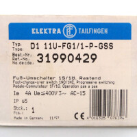 Elektra Fuß-Umschalter D1 11U-FG1/1-P-GSS 31990429 OVP