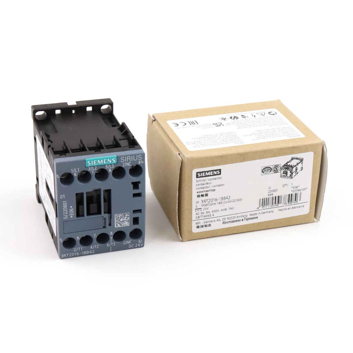 Siemens Leistungsschütz 3RT2016-1BB42 OVP