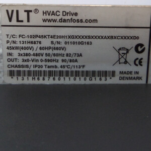 Danfoss VLT FC-102P45KT4E20H1XGXXXXSXXXXAXBXCXXXXD0 131H6876 GEB