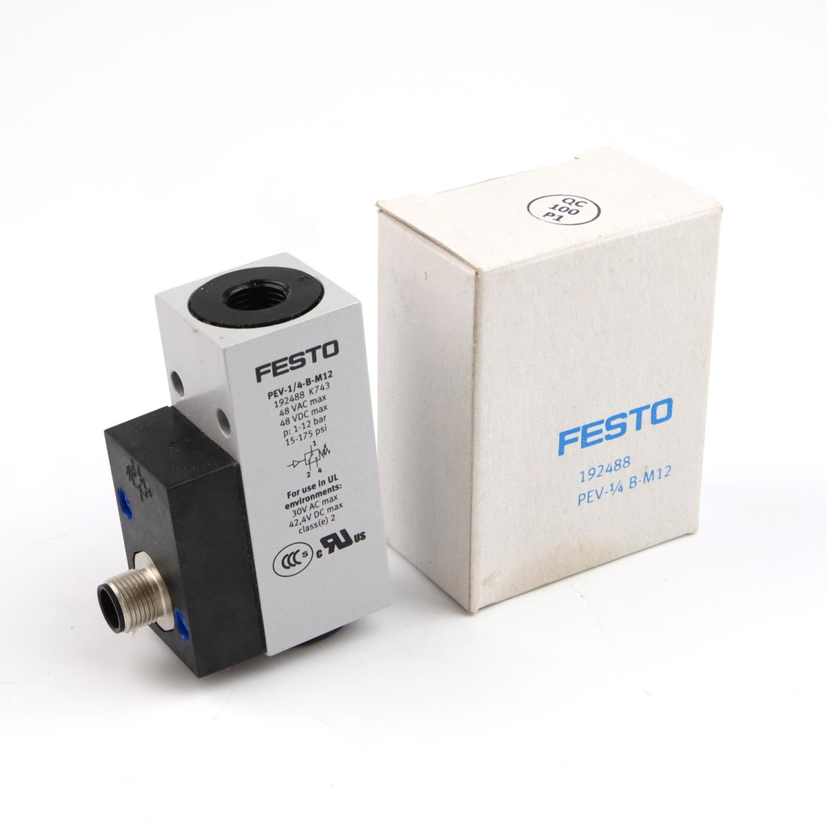 FESTO Druckschalter PEV-1/4-B-M12 192488 OVP