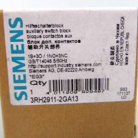 Siemens Hilfsschalterblock 3RH2911-2GA13 OVP