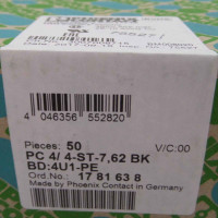 Phoenix Contact Leiterplattenstecker PC 4/ 4-ST-7,62 BK BD:4U1-PE 1781638 (50Stk.) SIE