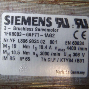Siemens Synchronservomotor 1FK6083-6AF71-1AG2 NOV