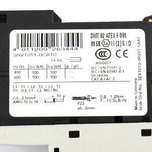 Siemens Leistungsschalter 3RV1011-0CA10 GEB