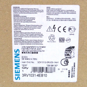 Siemens Leistungsschalter 3RV1031-4EB10 OVP