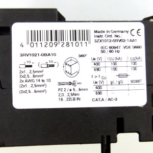 Siemens Leistungsschalter 3RV1021-0BA10 OVP