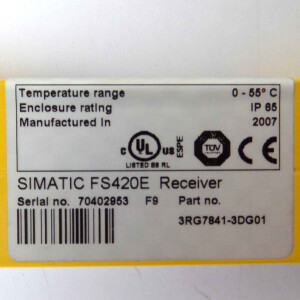 Siemens Lichtvorhang Empfänger 3RG7841-3DG01 NOV
