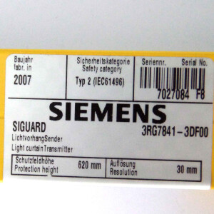 Siemens Lichtvorhang Sender 3RG7841-3DF00 OVP
