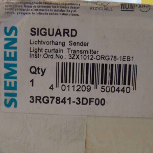 Siemens Lichtvorhang Sender 3RG7841-3DF00 OVP