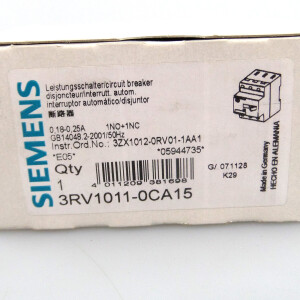 Siemens Leistungsschalter 3RV1011-0CA15 OVP