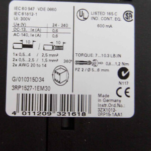 Siemens Zeitrelais 3RP1527-1EM30 GEB