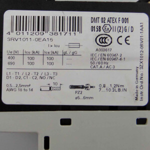 Siemens Leistungsschalter 3RV1011-0EA15 NOV
