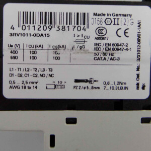 Siemens Leistungsschalter 3RV1011-0DA15 NOV