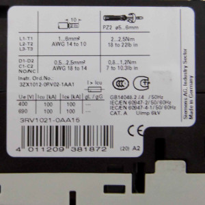 Siemens Leistungsschalter 3RV1021-0AA15 NOV