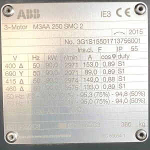 ABB Käfigläufermotor M3AA 250SMC 2 3GAA251033-ADG NOV