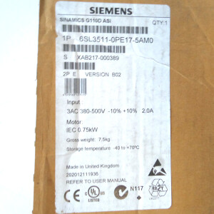 Sinamics G110D AC-Drive 6SL3511-0PE17-5AM0 Version: B02 OVP