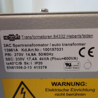Schmidbauer Spartransformator 13961A 100157031 270V/230V GEB