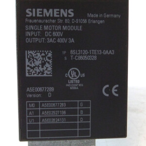 Sinamics Single Motor Module S120 6SL3120-1TE13-0AA3 Vers.D GEB