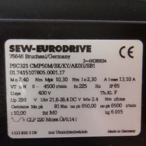 SEW Getriebemotor PSC321 CMP50M/BK/KY/AK0H/SB1 i=10 GEB